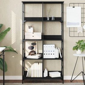 vidaXL Bibliotecă, negru, 78,5x33x153 cm, lemn prelucrat