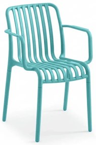 Scaun din plastic TREGO cu brate, albastru