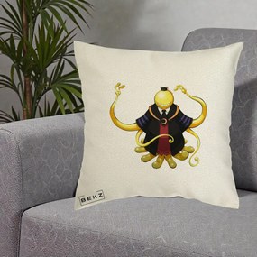 Perna Personalizata Assassination Classroom Koro-sensei, 40x40 cm, Ecru, Husa Detasabila, Perna Inclusa, BEKZ®