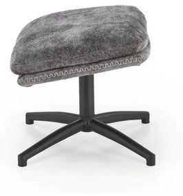 Fotoliu Dario + taburet stofa gri H100 cm