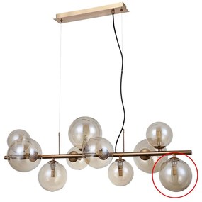 Abajur de rezervă din sticlă pentru lustră ITALUX CANELLO G9 d. 15 cm maro