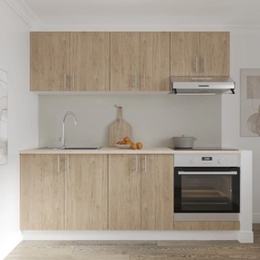 Set haaus V10, Lemn Natural/Alb, Blat Thermo 28 mm, L 200 cm