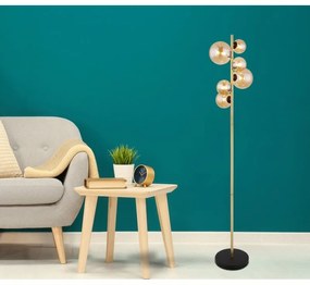 Lampadar, lampa de podea LED design modern Riha negru, alama