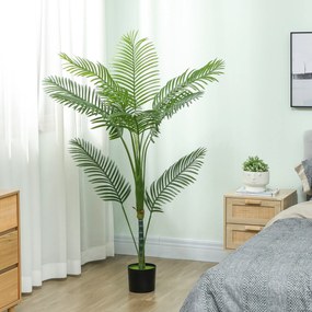 HOMCOM Palmă Artificială Areca înaltă de 150 cm, Plantă Falsă Realistă pentru Interioare cu Vas, Decorațiune pentru Casă și Birou, Verde | Aosom Romania
