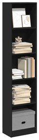 vidaXL Bibliotecă, negru, 40x24x176 cm, lemn prelucrat
