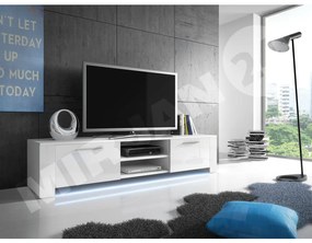 Masă TV/ Dulap IX Clio (Alb + Alb lucios). Promo -16%. 1070606