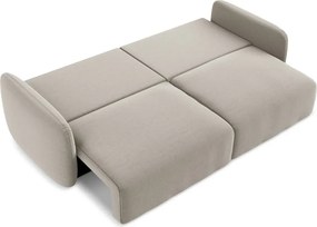 Canapea taupe extensibilă/cu spațiu de depozitare cu tapițerie din catifea 238 cm Kalena – Makamii