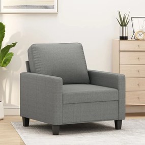 348686 vidaXL Fotoliu canapea, gri închis, 60 cm, material textil