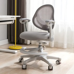 FlexGrow Junior YB1059 - Scaun Ergonomic pentru Copii, spatar reglabil, cotiere reglabile, inaltime reglabila, suport picioare ajustabil, Mesh, Gri