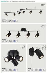 Plafoniera pentru baie cu spoturi directionabile IP44 Samson negru 4L