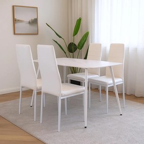 Jenna 4+1 set de sufragerie alb