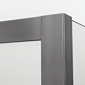 Paravan dus cu sticla riflata walk-in 120x200 cm, gun metal periat, sticla 8 mm, Ronal Lina 1200x2000 mm, Gun metal periat