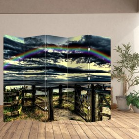 Paravan - Curcubeu deasupa mării (210x170 cm)