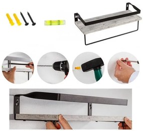 Set STILISTA  - 2 rafturi de perete Volato Duo, 40 cm, maro