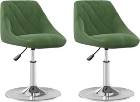 vidaXL Scaune de bucătărie pivotante, 2 buc., verde închis, catifea