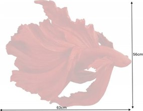 Statueta decorativa extravaganta Fisch Crowntail 65cm, rosu