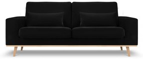 Canapea Tugela cu 2 locuri si tapiterie din catifea, negru