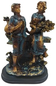Statueta cuplu, PURE LOVE, Albastru, 22cm