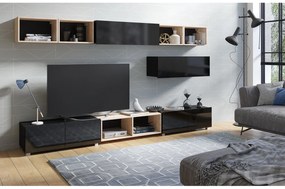 Mobilier living Calabria C26 BLACK (Negru + Stejar artisan) (fără iluminat). 1051563