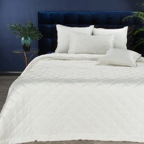 Cuvertură de pat din catifea albă lucioasă Lăţime: 220 cm | Lungime: 240 cm