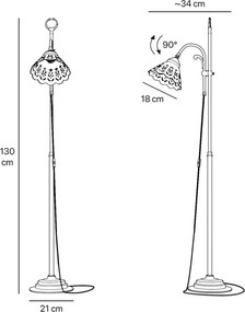 Lampadar din alama si abajur ceramic Zefira