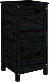 vidaXL Jardinieră de grădină, negru, 40x40x78 cm, lemn masiv de pin