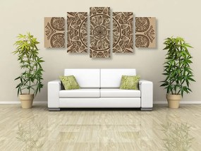 Tablou 5-piese Mandala cu model natural abstract