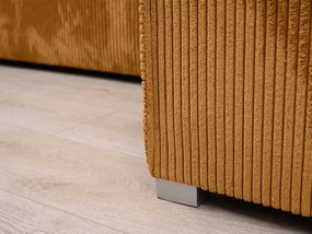 Canapea colt extensibila SMART COSARO mustar, cu colt bilateral + 2 perne CADOU