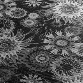 Tablou - Ciulini negri și albi (cu ceas) (90x30 cm)
