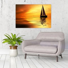 Tablou - Sailboat la apus de soare (90x60 cm)
