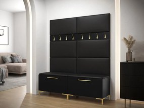 Set mobilier hol Frisala II (Negru + piele ecologică Soft 011 (Negru)). 1060419