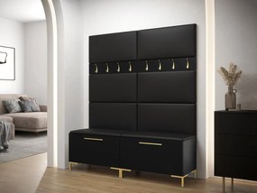Zondo Set mobilier hol Frisala II (Negru + piele ecologică Soft 011 (Negru)). 1060419