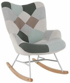 Fotoliu balansoar, patchwork verde-alb/alb/fag, GERON