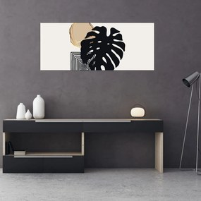 Tablou - Abstracție cu frunze tropicale N⁰2 (120x50 cm)