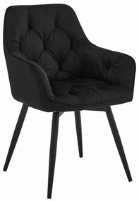 Scaun de masa rotativ JORK360 VELVET, negru