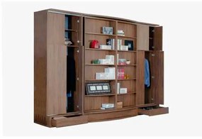 Pat rabatabil dublu cu biblioteca si dulapuri - Sliding Suit (Suit Bed) 140X200 - Massa (Milano)