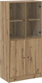 vidaXL Dulap înalt cu uși stejar artizanal 68x37x142 cm lemn prelucrat