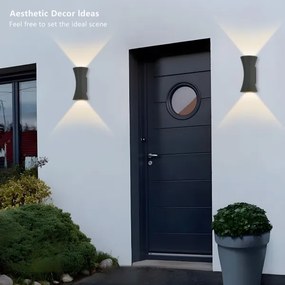 Brilagi - Aplica LED de exterior BICON, 10W, 230V, antracit, IP44