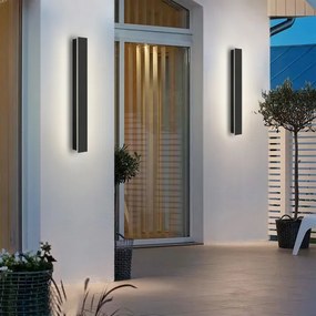 Brilagi - Aplica LED exterior LINEAR, 12W, 230V, 3000K, IP65, negru