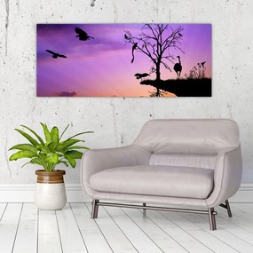 Tablou - Siluetele animalelor (120x50 cm)