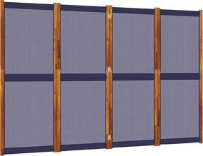 vidaXL Paravan de cameră cu 4 panouri, albastru închis, 280x180 cm
