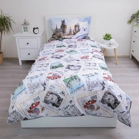Jerry Fabrics Lenjerie de pat din bumbac Harry Potter Hedwig 02, 140 x 200 cm, 70 x 90 cm