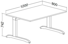 Masa ProOffice C 120 x 80 cm, cires