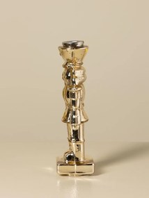 Sfeșnic din sticlă, figurină spărgător de nuci, auriu, finisaj lucios, 23×7×7 cm, „Casse-Noisette"