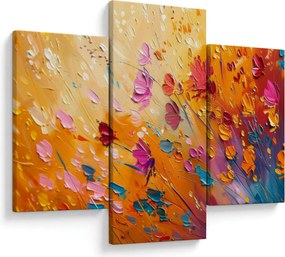 Tablou - Pictură flori colorate (90x60 cm)
