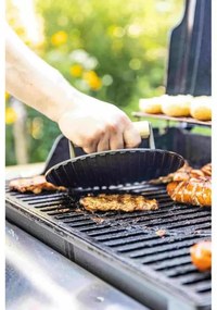 Presa din fonta pentru carne Kinghoff KH-1760, 22 cm, Maner din lemn, Negru/Lemn