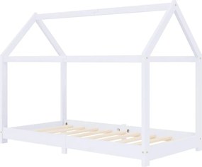 vidaXL Cadru pat de copii, alb, 70 x 140 cm, lemn masiv de pin