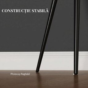 HOMCOM Set 2 Scaune Tapițate în Stil Nordic cu Brațe și Picioare din Oțel pentru Sufragerie, 54x57x80 cm, Negru | Aosom Romania