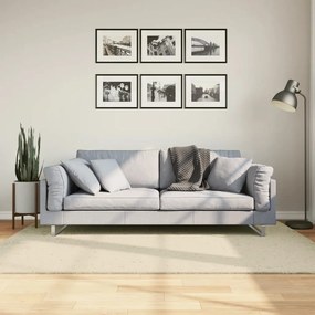 vidaXL Covor HUARTE, fir scurt, moale și lavabil, crem, 140x200 cm