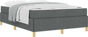 vidaXL Cadru de pat cu saltea Gri închis 160 x 200 cm țesătură